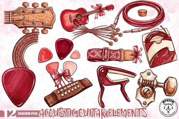 Acoustic Guitar Elements PNG: A Designer's Toolkit