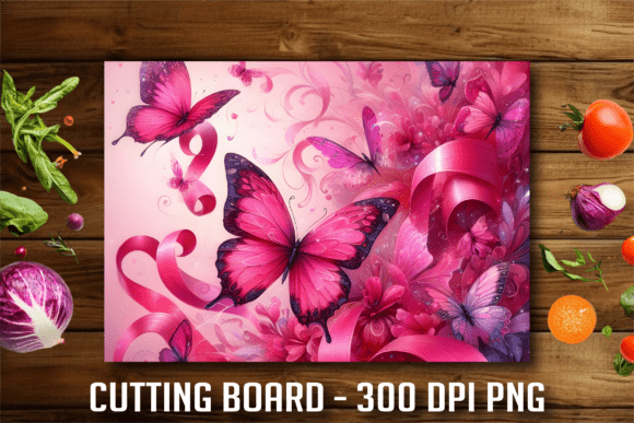 Artistic Butterfly Ribbon Cutting Board: Elevating Kitchen Decor Design
