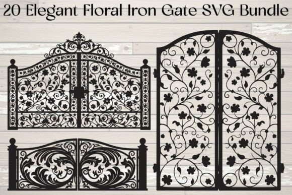 Elegant Floral Iron Gate: A Designer's Asset for Timeless Branding