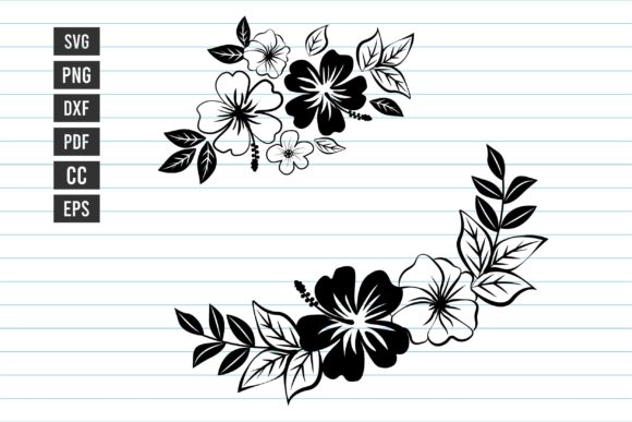 Elegant Floral Vectors: Hibiscus & Bouquet SVG Design