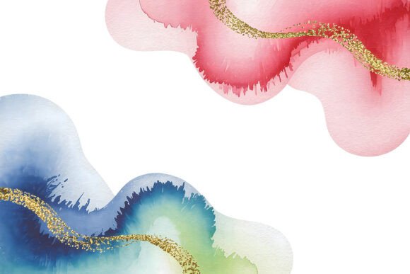 Elegant Pink Blue Gold Watercolor: A Designer's Asset