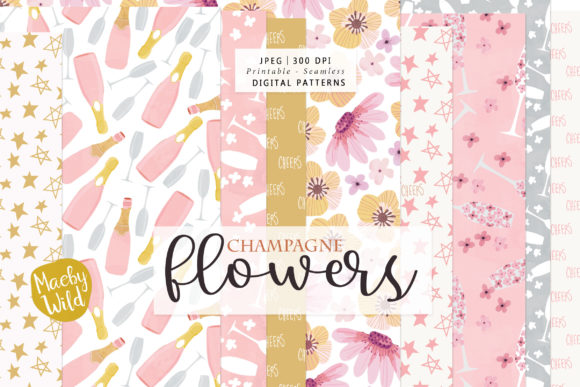 Elevate Celebrations with Champagne and Flower Patterns