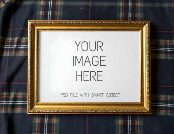 Elevate Your Visuals: The Allure of a Vintage Golden Frame Mockup