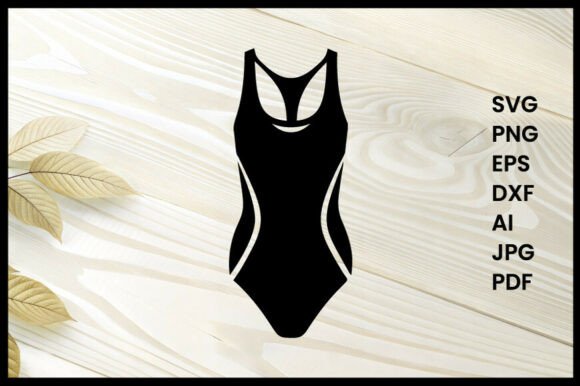 Sporty Swimwear Silhouette: A Vector Design Asset