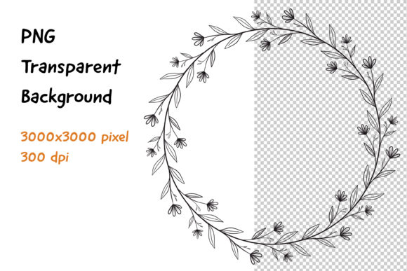 Wreath Frame Black and White: A Versatile Design Asset